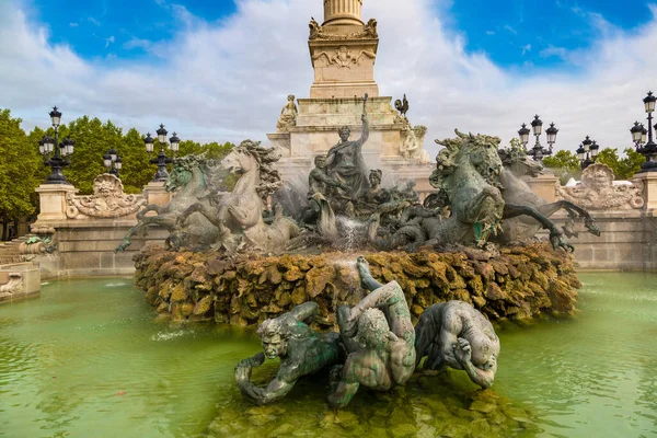 Fountain Monument Aux Girondins Bordeaux France Beautiful Summer Day — Stock Photo, Image