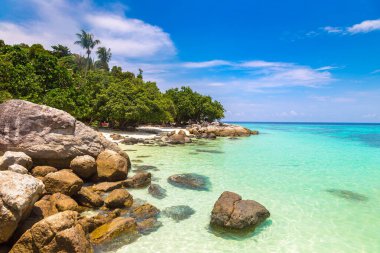 Tayland 'da Koh Lipe tropikal adasında gündoğumu plajı