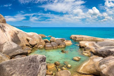 Hin Ta ve Hin Yai Kayalıkları Samui sahilinde, Tayland 'da
