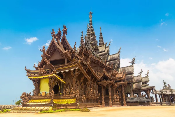 Sanktuarium Prawdy Pattaya Tajlandia Letni Dzień — Zdjęcie stockowe