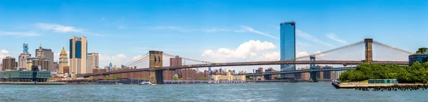 Panorama Del Paesaggio Urbano Manhattan Del Ponte Brooklyn New York — Foto Stock