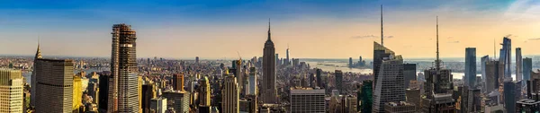 Panorama Över Manhattan Vid Solnedgången New York City Usa — Stockfoto