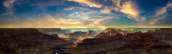 パノラマ グランドキャニオン国立公園 Panorama Grand Canyon National Park アメリカ合衆国アリゾナ州日没 — ストック写真