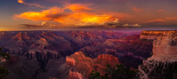 Panorama Grand Canyon National Park Pôr Sol Arizona Eua — Fotografia de Stock