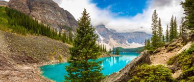 Moraine Gölü Panoraması, Kanada Banff Ulusal Parkı