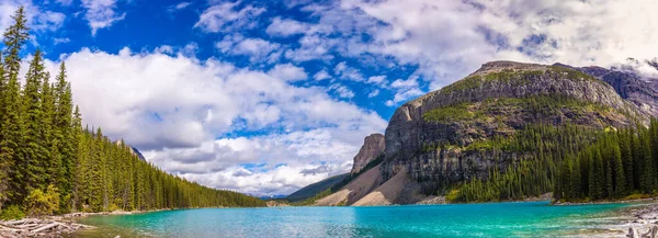 Πανόραμα Της Λίμνης Moraine Banff Εθνικό Πάρκο Του Καναδά — Φωτογραφία Αρχείου
