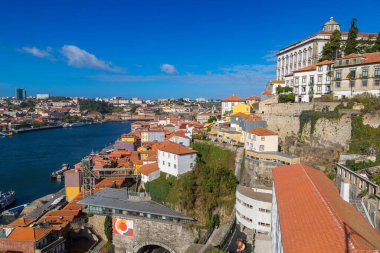 Güzel yaz gün, Portekiz Porto panoramik havadan görünümü