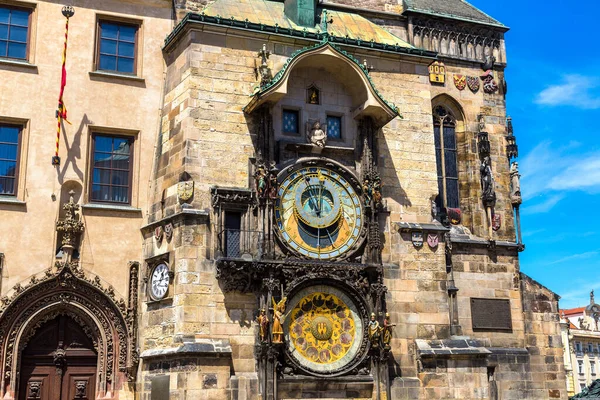 Reloj Astronómico Praga Hermoso Día Verano República Checa —  Fotos de Stock