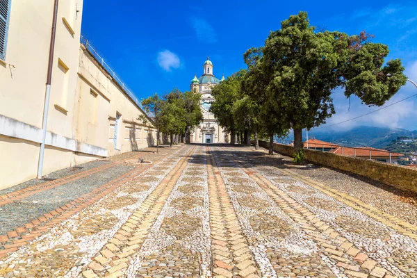 Templom Madonna Della Costa San Remo Egy Szép Nyári Nap — Stock Fotó