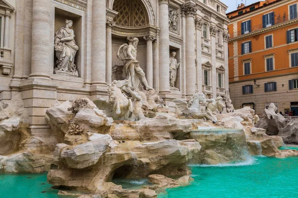 Fontana Trevi Roma Italia Una Giornata Invernale — Foto Stock