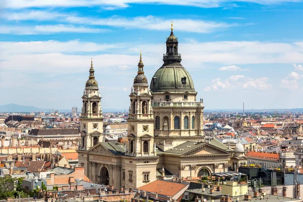 Panoramisch Uitzicht Boedapest Stephen Basilica Hongarije Een Mooie Zomerdag — Stockfoto