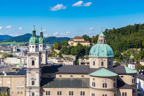 Panoramic Aerial View Salzburg Cathedral Austria Beautiful Day — Stock Photo, Image