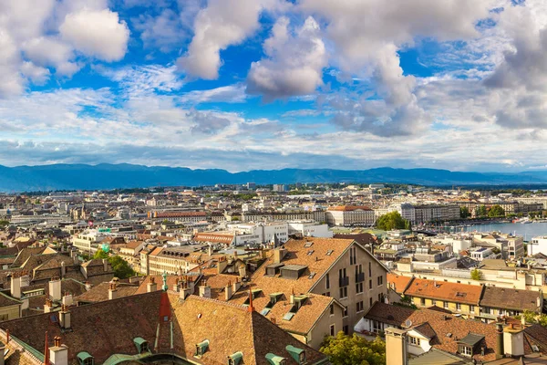 Panorama Flygfoto Över Genève Vacker Sommardag Schweiz — Stockfoto