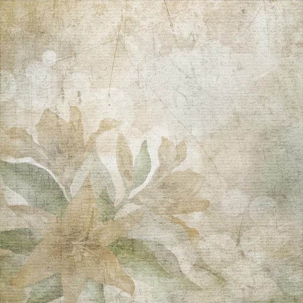 Gamla repad papper med blommor bakgrund. — Stockfoto