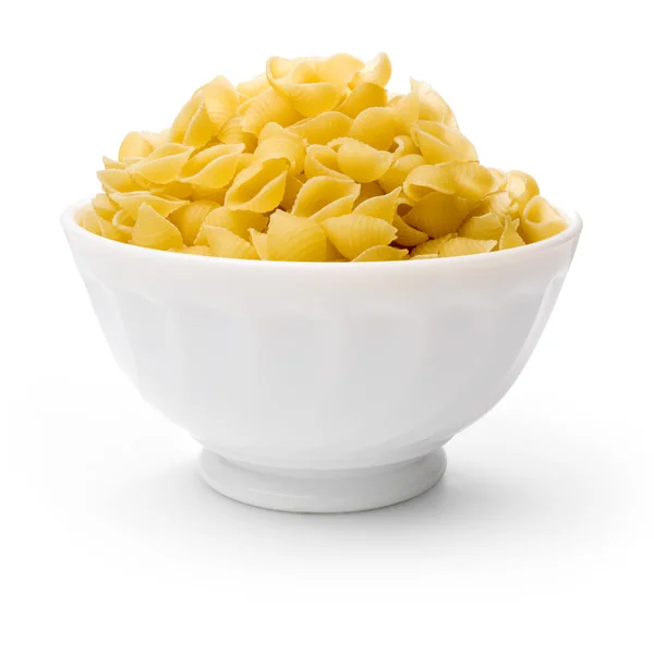 Pasta i skål isolerad på vit bakgrund. — Stockfoto