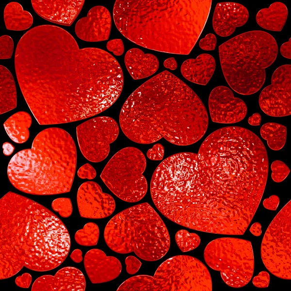 Vzorek plynule červené srdce. — Stock fotografie