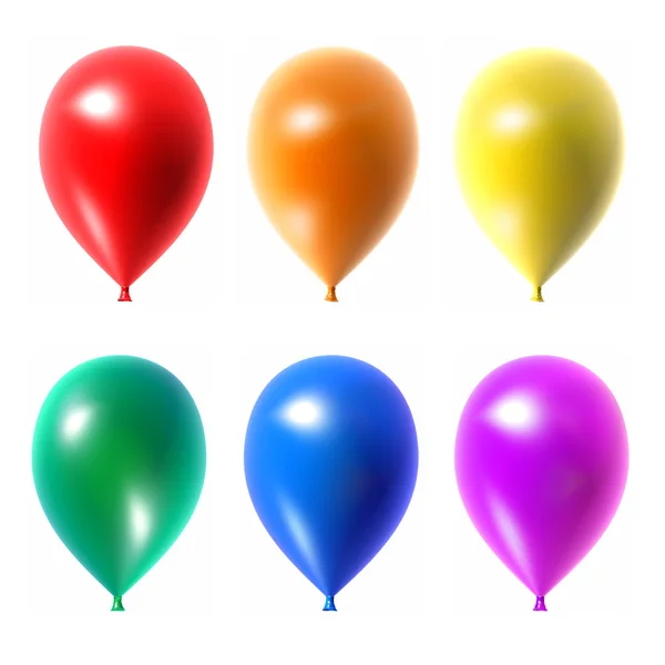 Kolorowe balony zestaw na białym tle na białym tle. — Zdjęcie stockowe
