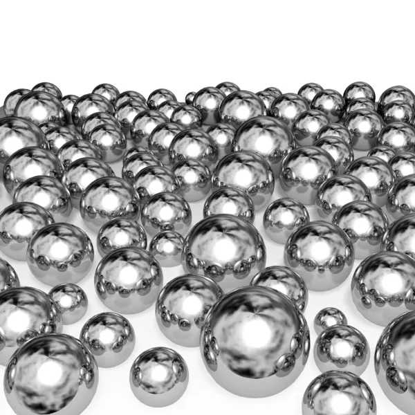 Bolas de metal aisladas sobre fondo blanco . — Foto de Stock