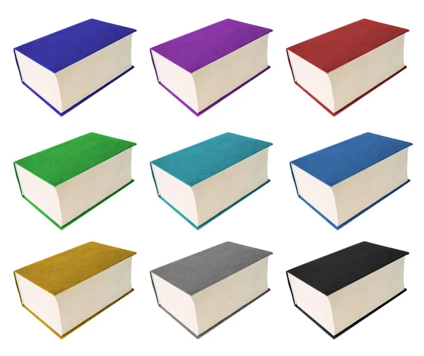 Libri colorati isolati su sfondo bianco . — Foto Stock