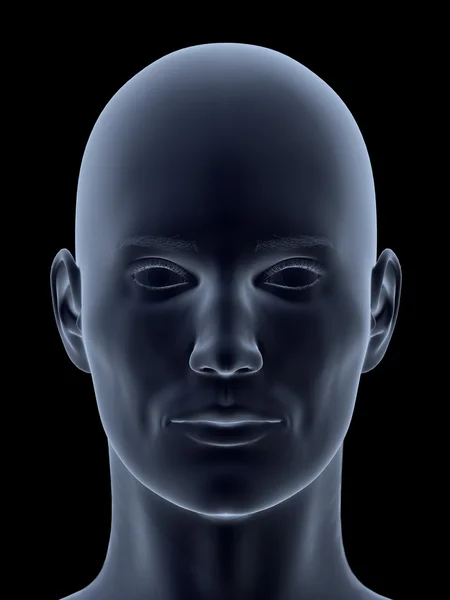 3D head isolated on black background. — Stock Photo, Image