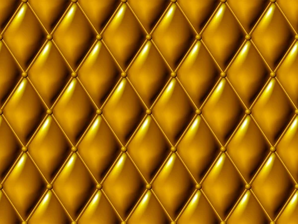 Seamless gold diamond-shaped upholstery background pattern. — Stockfoto