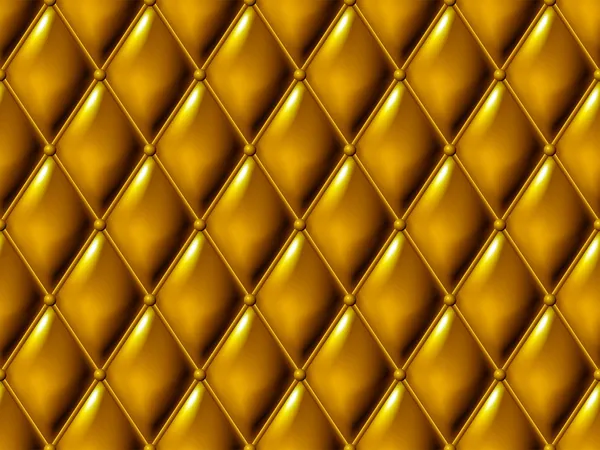 Seamless gold diamond-shaped upholstery background pattern. — Stock Photo, Image