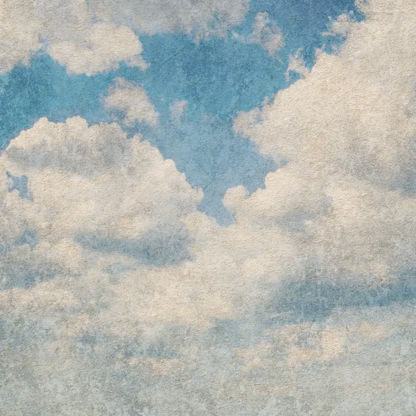 Blauwe hemel op oude papier achtergrond. — Stockfoto