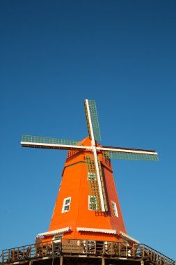Orange windmill clipart