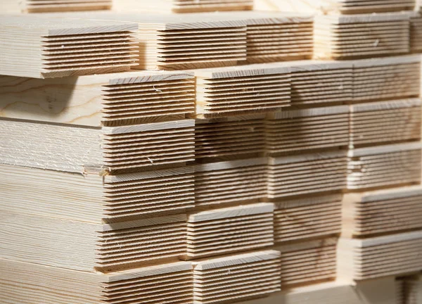 Stack of pine wood planks Royalty Free Stock Images