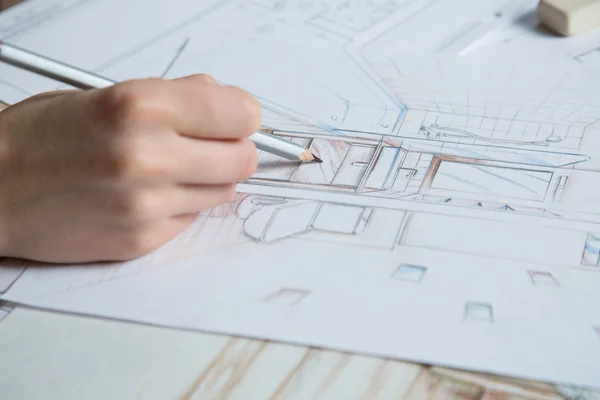 Hand drawing details of the interior — Stock Photo, Image