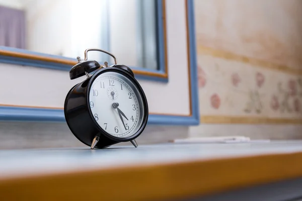 Black vintage alarm clock — Stock Photo, Image
