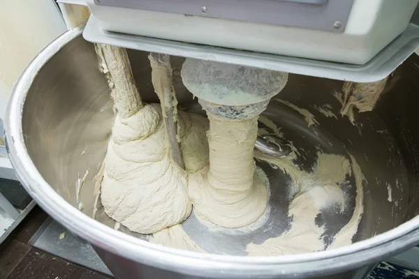 Dough kneading on a factory — Stock Photo, Image