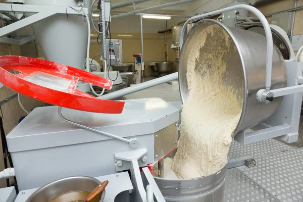 Dough kneading on a factory — Stock Photo, Image