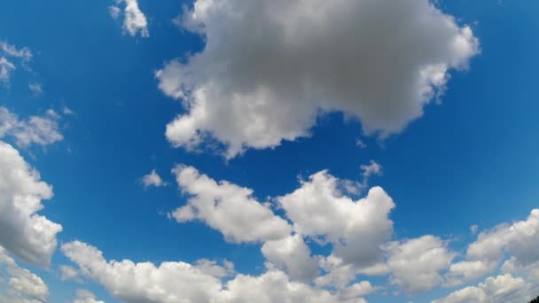 Video Lapso Tiempo Nubes Cúmulo Esponjoso Blanco Moviéndose Sobre Cielo — Vídeos de Stock
