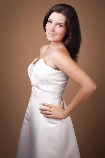 Portrait of the young bride in studio — Stock Photo, Image