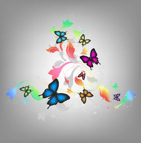 Fondo con mariposas — Vector de stock