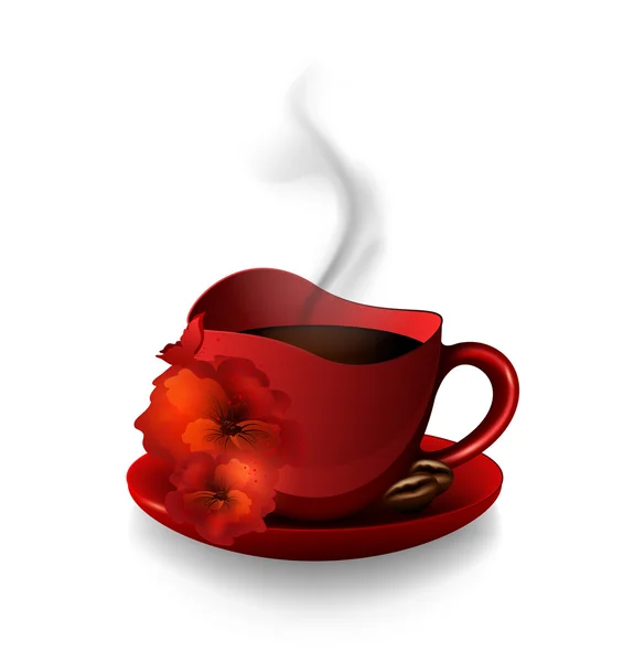 Κόκκινο φλιτζάνι καφέ — Διανυσματικό Αρχείο