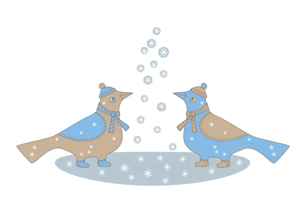 Oiseaux d'hiver — Image vectorielle