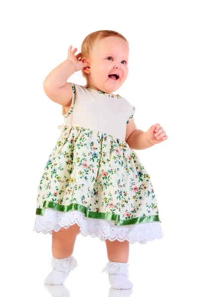 Bir yaşında bebek kız — Stok fotoğraf