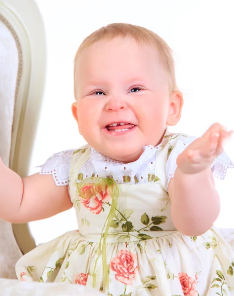 Um ano de idade bebê menina — Fotografia de Stock