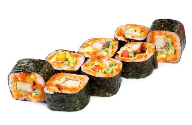 beyaz zemin üzerinde suşi roll