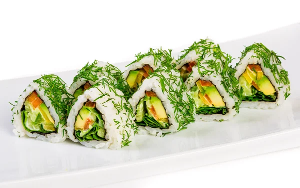 Sushi Roll su sfondo bianco — Foto Stock