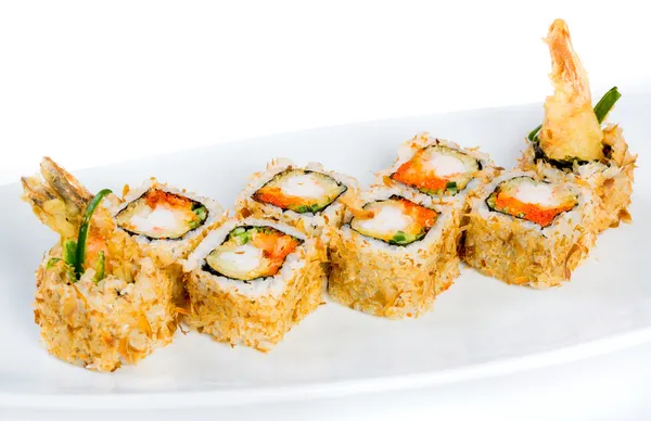 Sushi roll op een witte achtergrond — Stockfoto