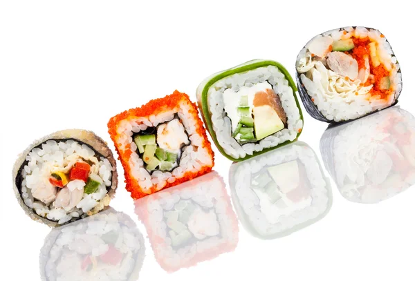 Sushi rolka na bílém pozadí Royalty Free Stock Fotografie