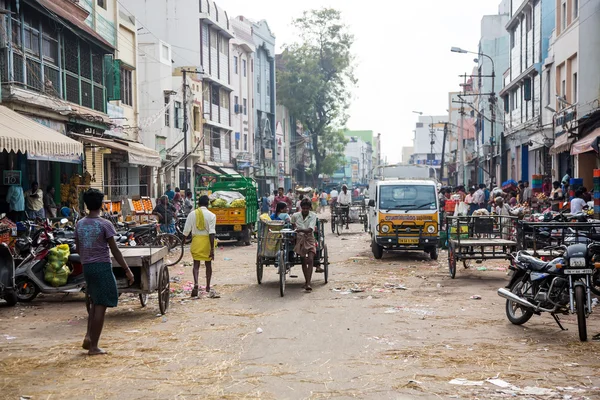 Tamil nadu, india - 14 februari: straat. — Stockfoto