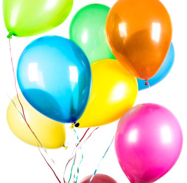 Beyaz bir arka planda balonlar