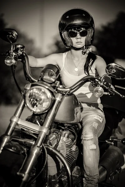 Biker girl — Stock Photo, Image