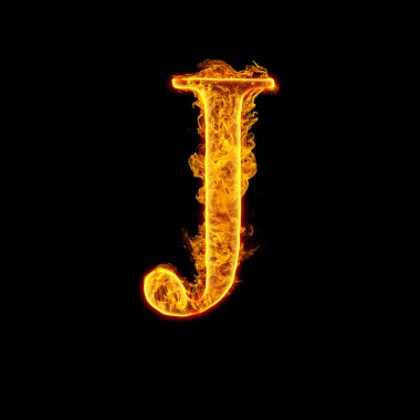 Fire alphabet letter J