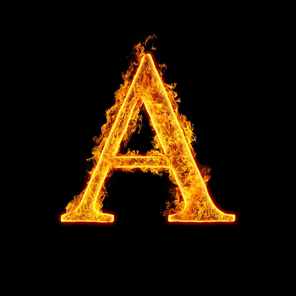 Feuer Alphabet Buchstabe a — Stockfoto