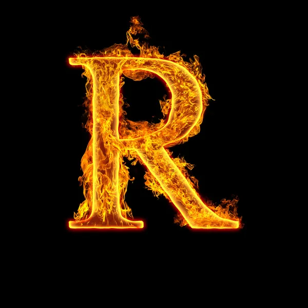 Fire alphabet letter R Royalty Free Stock Images